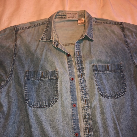 1997 WARNER BROS WIND RIDERS DENIM BUTTON-UP - Picture 2 of 5